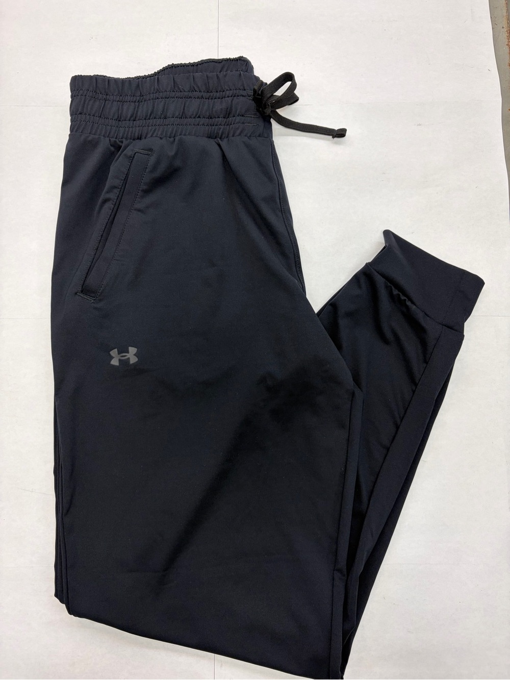 Under Armour Ladies Black Athletic Jogger Pants with Drawstring Waist